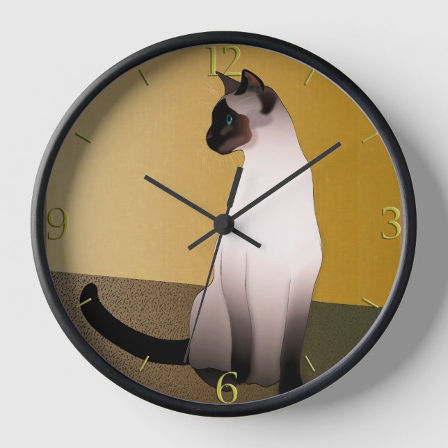 Reloj Retrato de un gato siamés de punto de foca (Anverso)