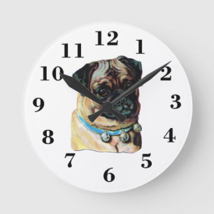 reloj retrato vintage de pug