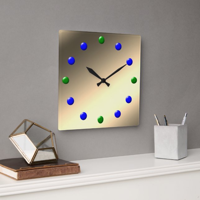 Reloj - Retro 60 Cara metálica dorada (Oficina)