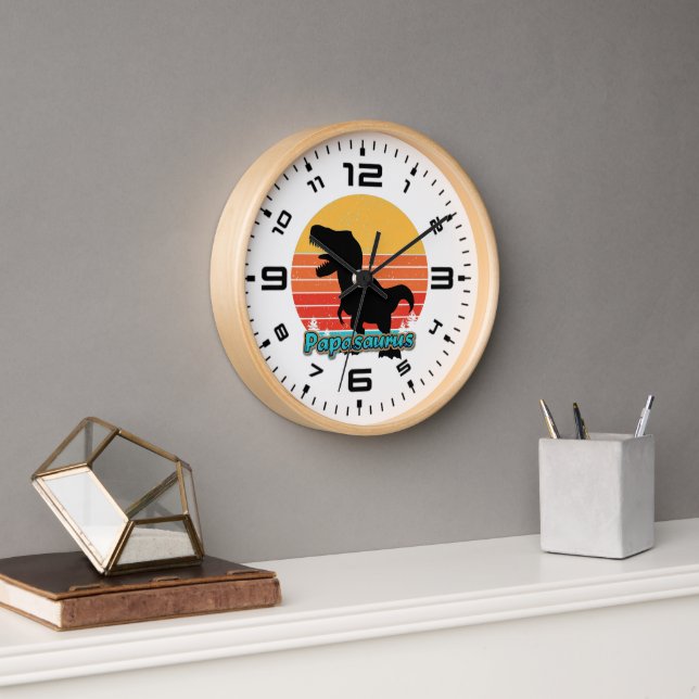 Reloj Retro Atardecer Papasaurus  (Oficina)