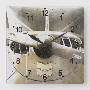 Reloj retro cuadrado antiaéreo