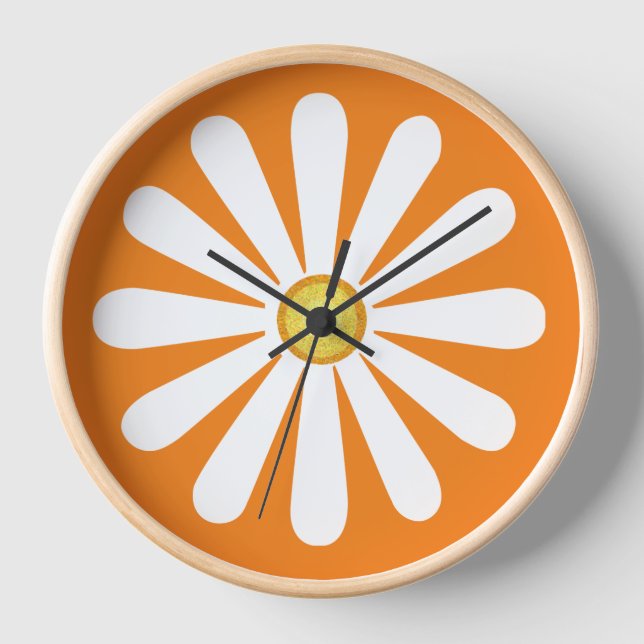 Reloj Retro daisy orange (Anverso)