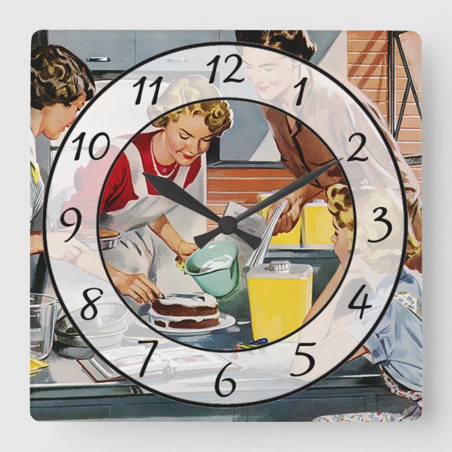 Reloj retro de la cocina de las mujeres del (Anverso)