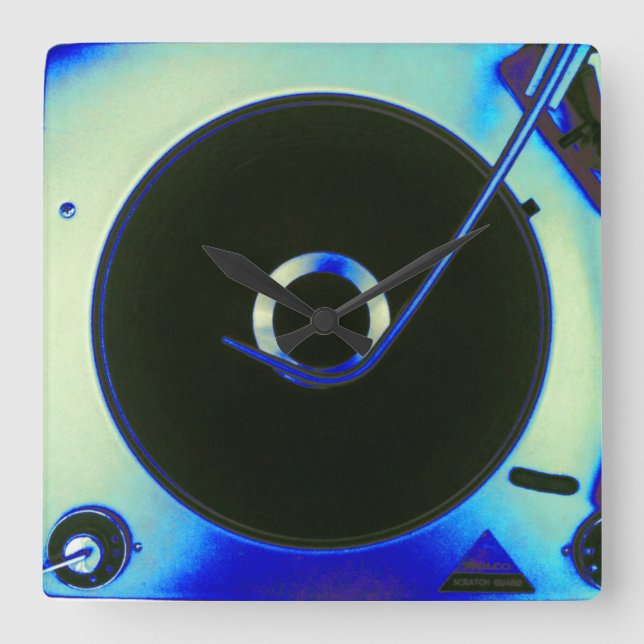 Reloj retro del jugador de disco de vinilo del (Anverso)
