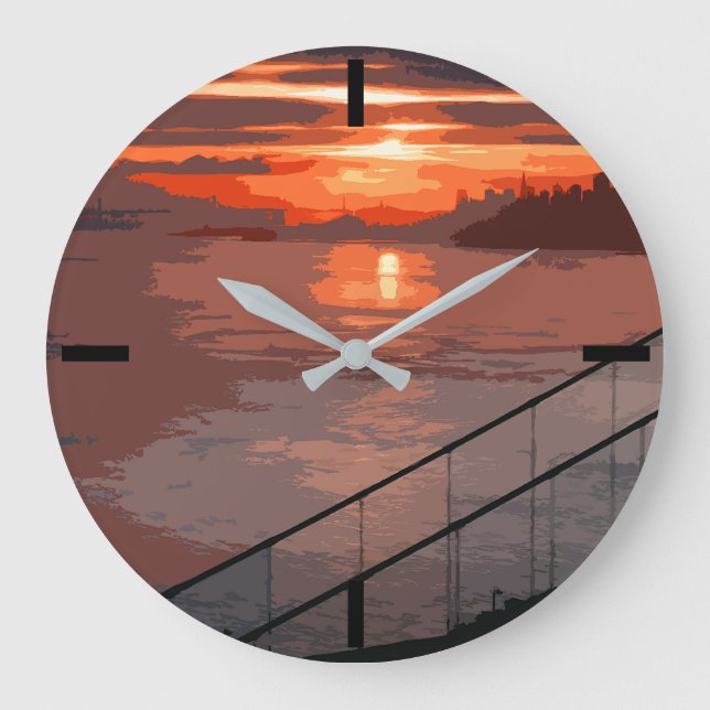 Reloj retro grande del amanecer de San Francisco (Anverso)
