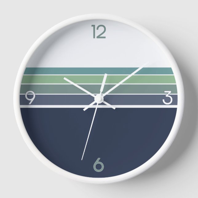 Reloj Retro/Mod Blue y Green Stried (Anverso)