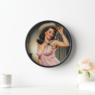 Reloj Retro Pin-up Girl with Cowboy hat