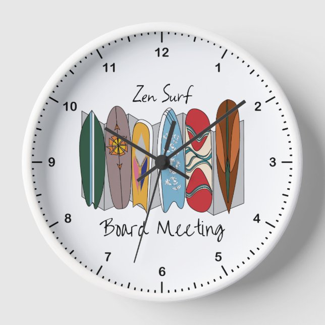 Reloj Reunión de la Tabla de Surf Zen (Anverso)