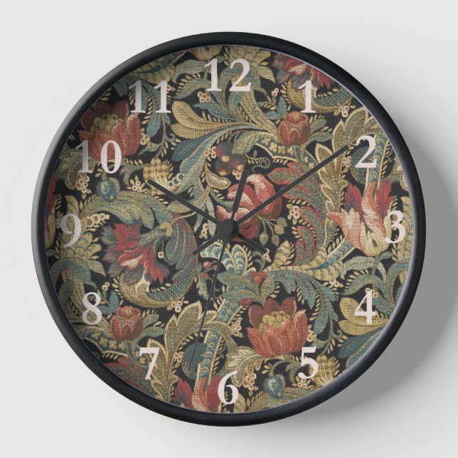 Reloj Rich Floral Tapestry Brocade Antiguo Clásico (Anverso)