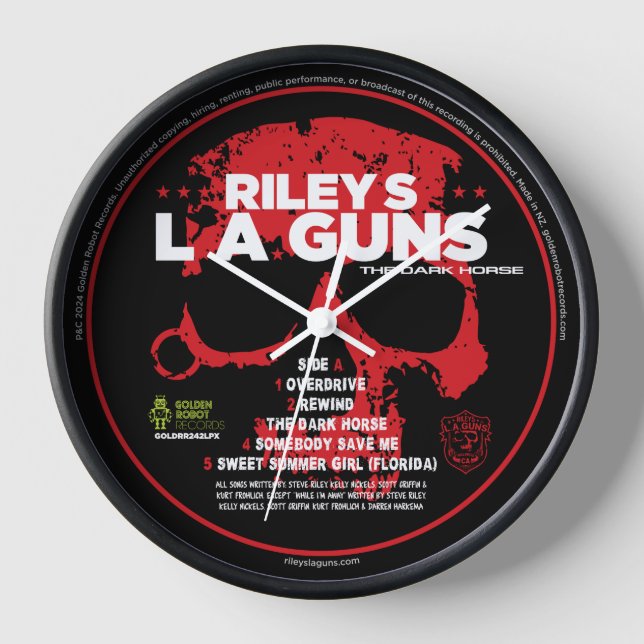 Reloj Riley's L.A.Guns The Dark Horse Side A Vinyl Label (Anverso)