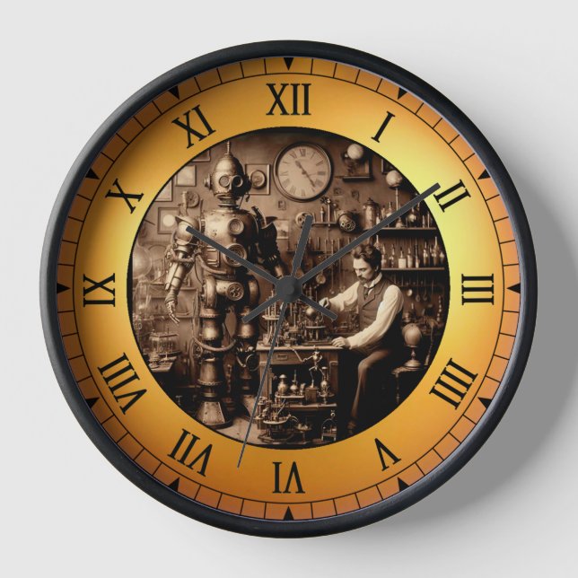 Reloj Robot mecánico humanoide Steampunk (Anverso)
