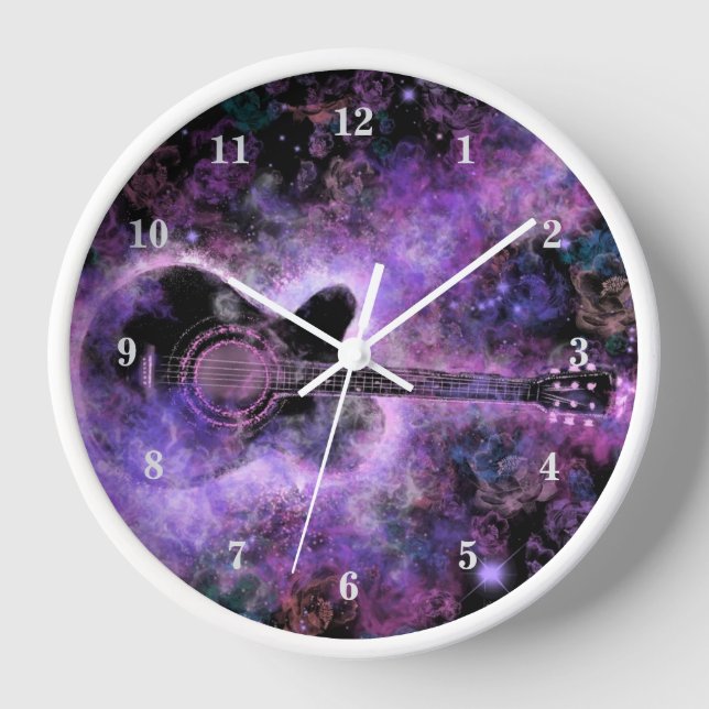 Reloj Rock N Roll Rock Rock Guitar Wall Clock (Anverso)