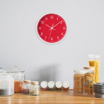 Reloj Rojo de escuela clásica<br><div class="desc">Reloj de aspecto clásico, ajuste los colores de las líneas y el fondo, así como el tipo de letra.</div>