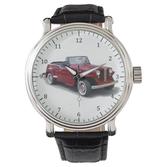 reloj rojo Jeepster de 1950 (Anverso)