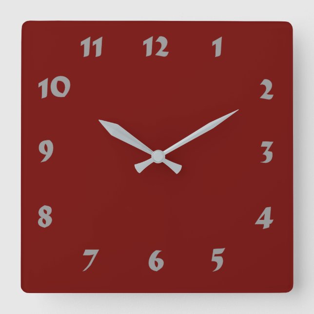 Reloj rojo oscuro con números cambiantes (Anverso)