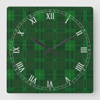 Reloj romano cuadrado verde para números romanos