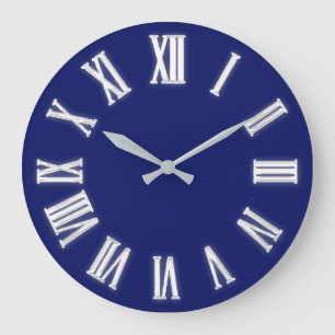 Reloj romano de la marina gris gris gris de plata