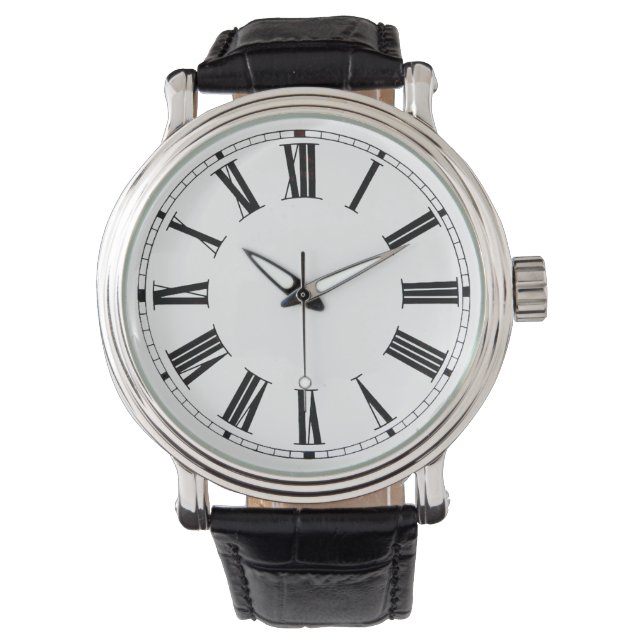 Reloj romano de muñeca negra (Anverso)