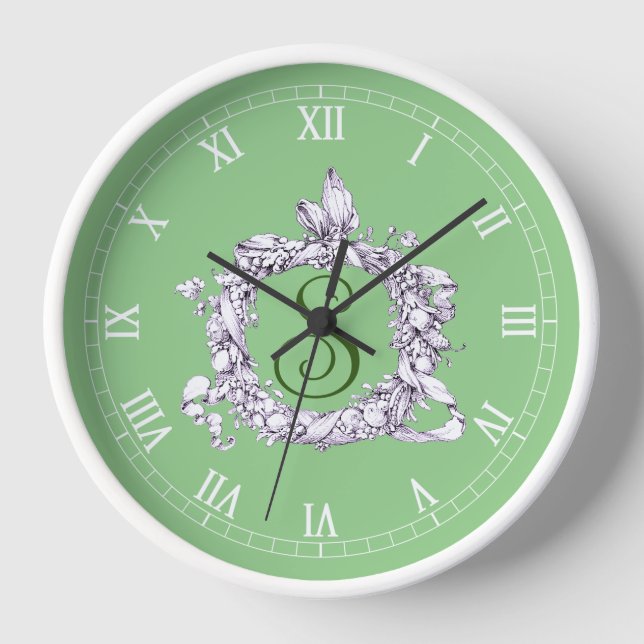 Reloj Romántica, Vintage Wreath Personalizada (Anverso)