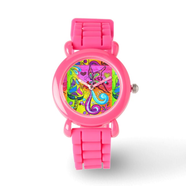 reloj rosa de estilo hippie (Anverso)