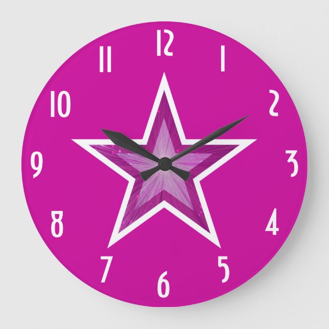 Reloj rosa de Star con 'números' redondo rosa (Anverso)