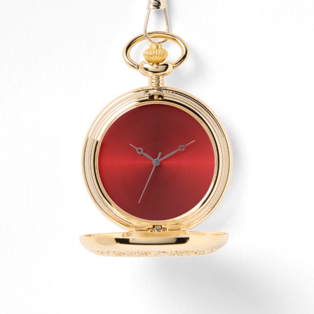 Reloj rosa del degradado metálico rojo MeCircular (Anverso)
