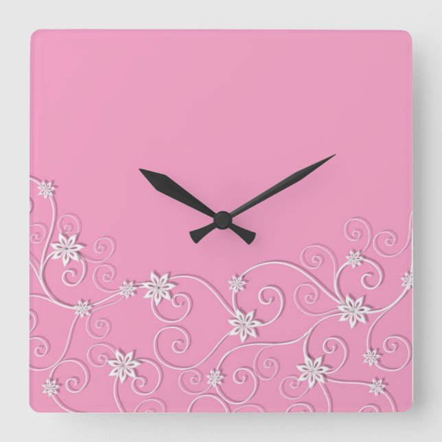 Reloj rosa elegante de Swift Blanco de lujo (Anverso)