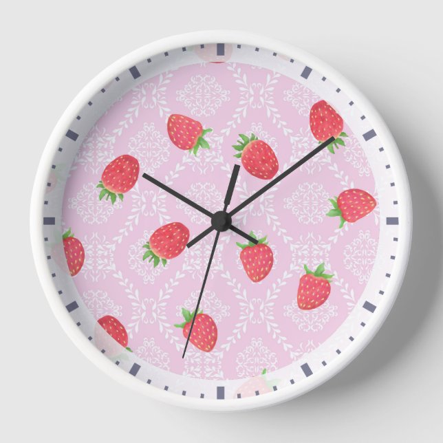 Reloj Rosa Fresa Con Motivo (Anverso)