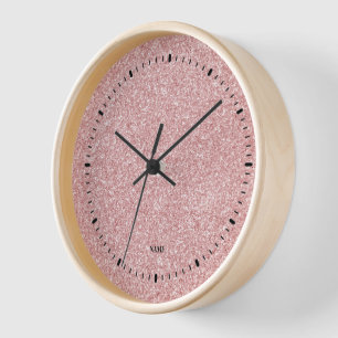 Reloj Rosa Impresión de textura purpurina de imitación d