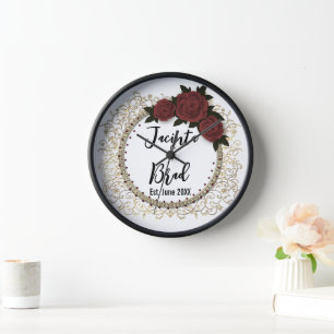 Reloj Rosa romántico Boda Wreath
