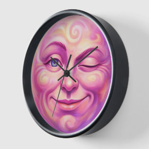 Reloj Rosa rosa Luna celestial caprichosa fanática gótic