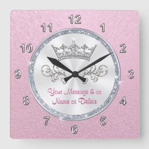Reloj rosa Rubor personalizado con Bonito Tiara