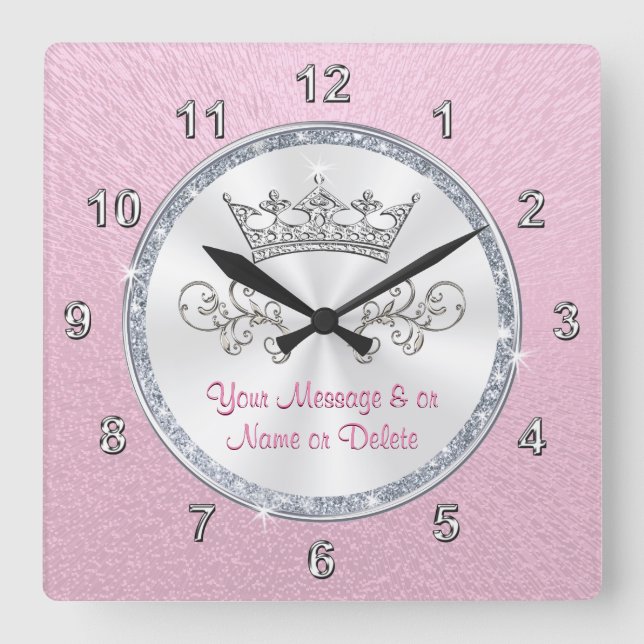 Reloj rosa Rubor personalizado con Bonito Tiara (Anverso)