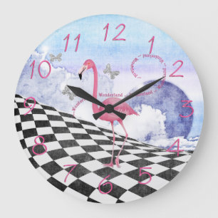 Reloj rosado de la fantasía del flamenco del país