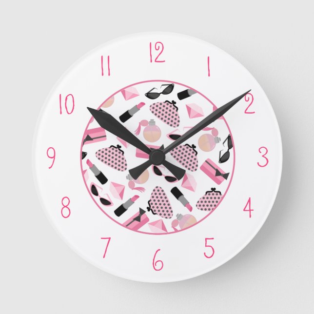 Reloj rosado femenino de los accesorios (Anverso)