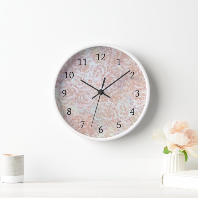 Reloj Rosas de cosecha en crema - patrón floral (Hogar)