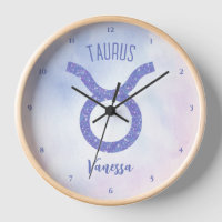 Rótulo Astrológico de Taurus Cute Púrpura Personal