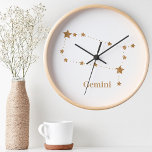 Reloj Rótulo Zodiaco moderno Gemini Gold| Aire de elemen<br><div class="desc">Rótulo Zodiaco moderno Gemini Gold| Aire de elemento</div>