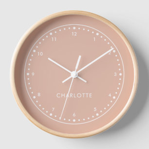Reloj Rubor Peach Nombre moderno Estilo Taupe
