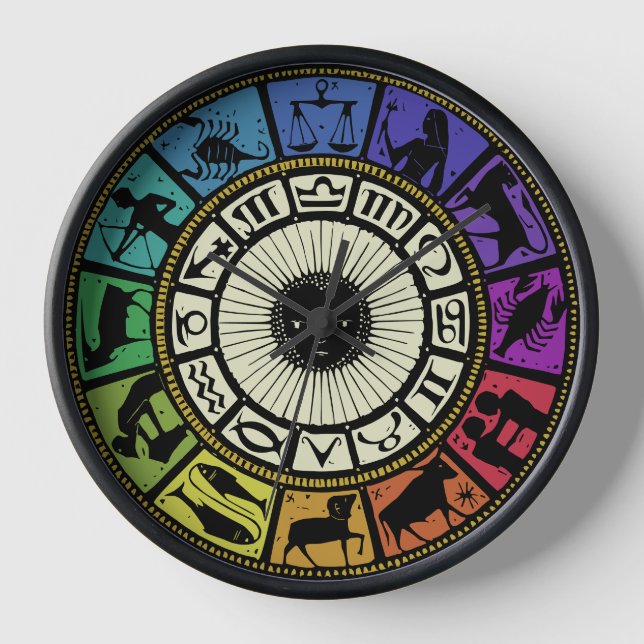 Reloj Rueda de zodiaco vintage (Anverso)