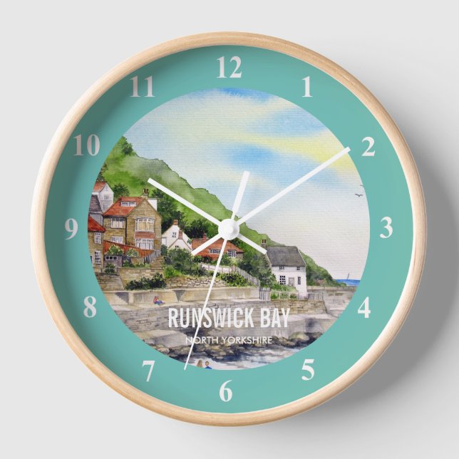 Reloj Runswick Bay North Yorkshire, Inglaterra Watercolo (Anverso)