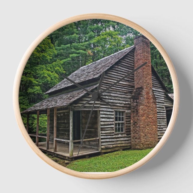 Reloj RUSTIC CABIN WOOD Wall Clock (Anverso)