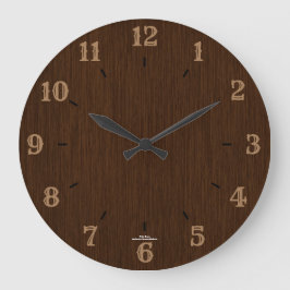 Reloj Rústico De Madera Grave Oscura