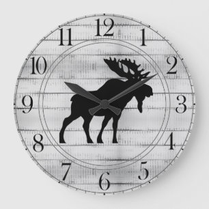 Reloj Rústico De Madera Moose Grande