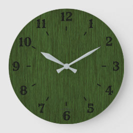 Reloj Rústico De Madera Verde De Grano Verde