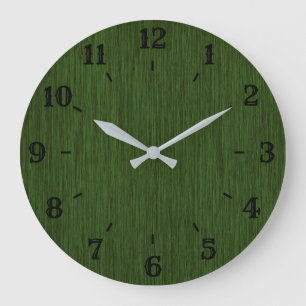 Reloj Rústico De Madera Verde De Grano Verde
