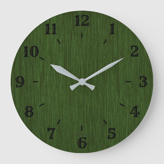 Reloj Rústico De Madera Verde De Grano Verde (Anverso)