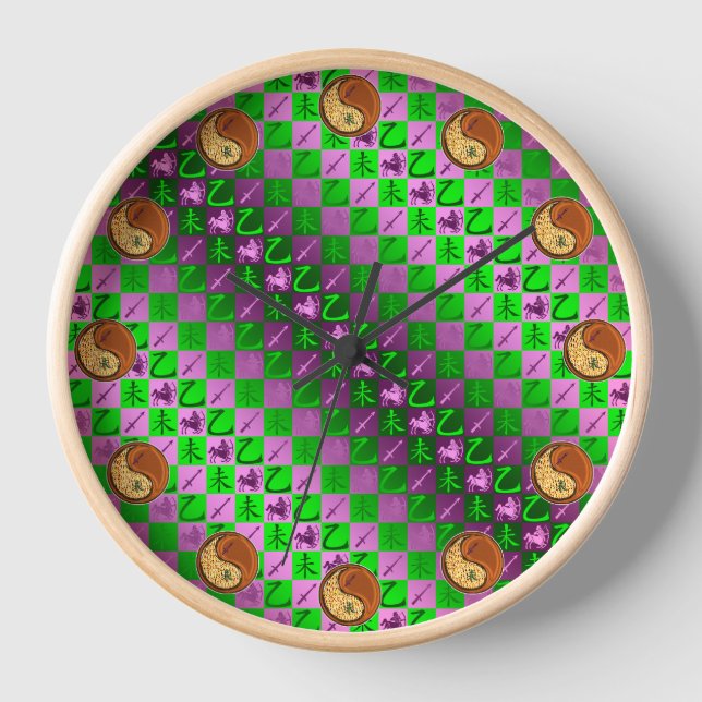 Reloj Sagitario y Cabra de Madera (Anverso)