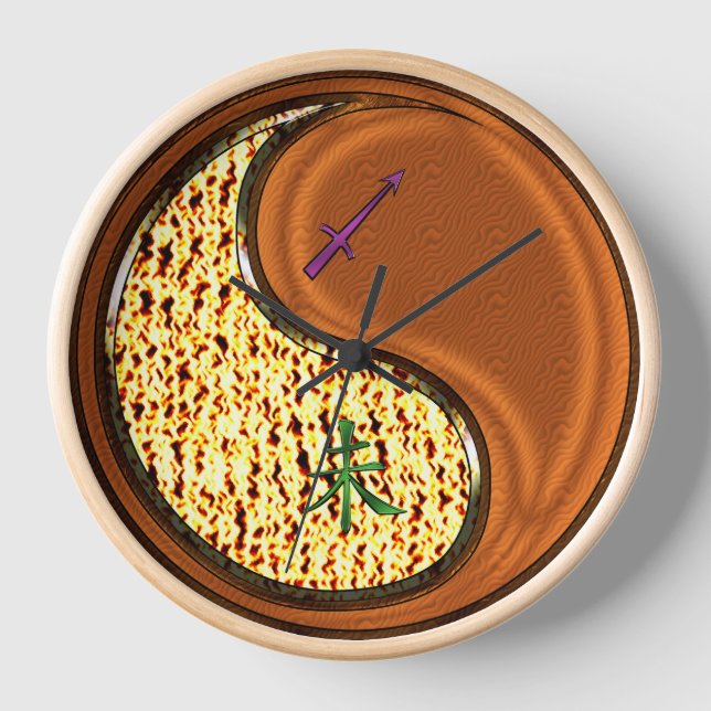 Reloj Sagitario y Cabra de Madera (Anverso)