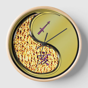 Reloj Sagitario y Cerdo de Metal